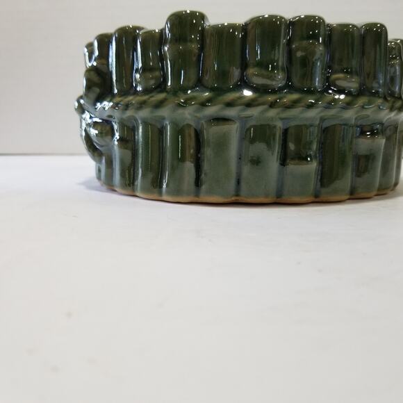 Vintage ceramic glazed bamboo flower holder B-641 (5.1350) - Picture 8 of 16